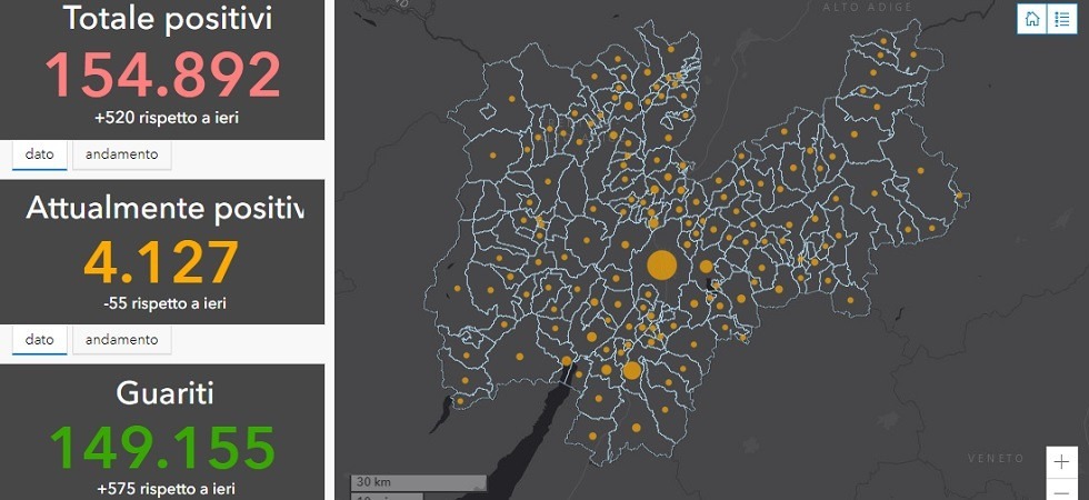 Covid in Trentino, trovati 125 nuovi positivi a Trento e 12 contagi a Mori e Cles